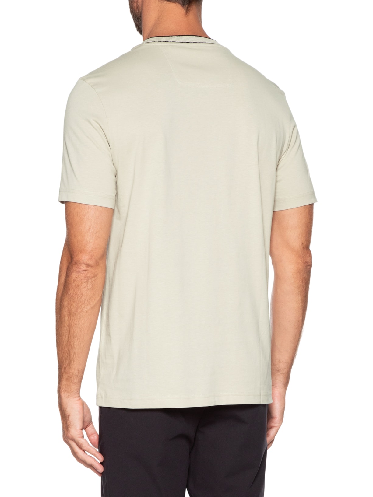 Camiseta Masculina Logo Crew Neck Tee 5 Bege Boss