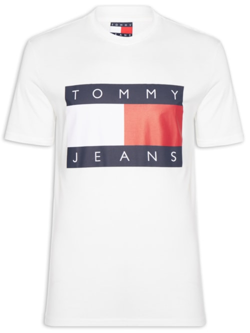 Camiseta Masculina Logo Flag Grande - Branco