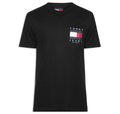 Camiseta Masculina Logo Flag Grande - Preto
