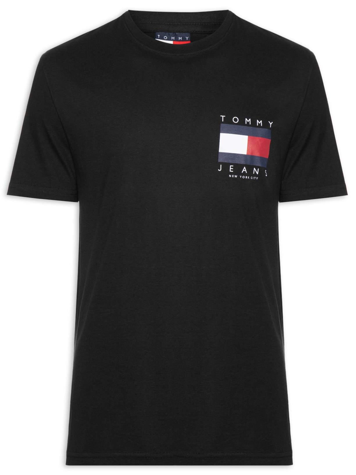 Camiseta Masculina Logo Flag Grande - Preto