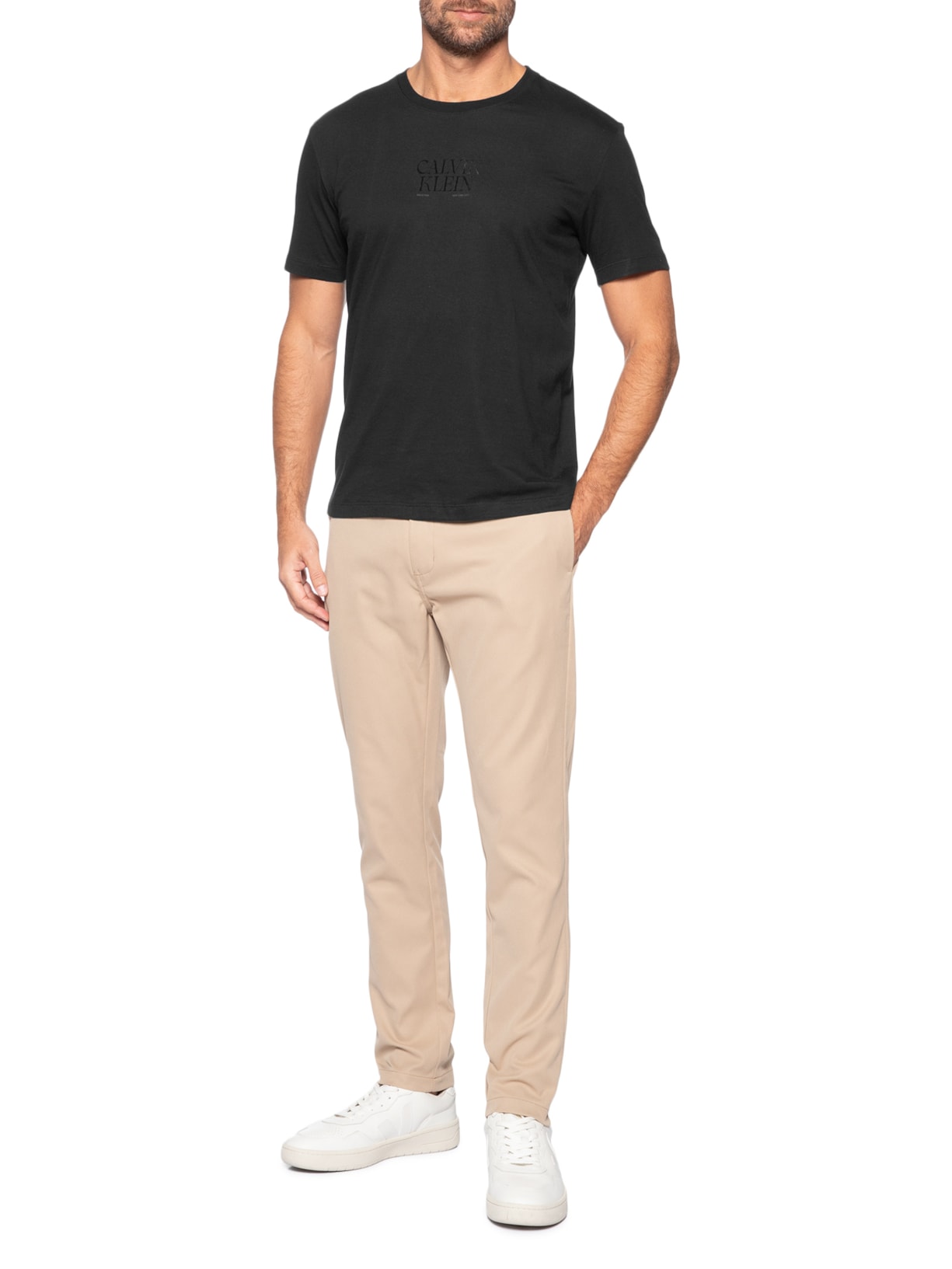 Camiseta Masculina Logo Gel Preto Calvin Klein