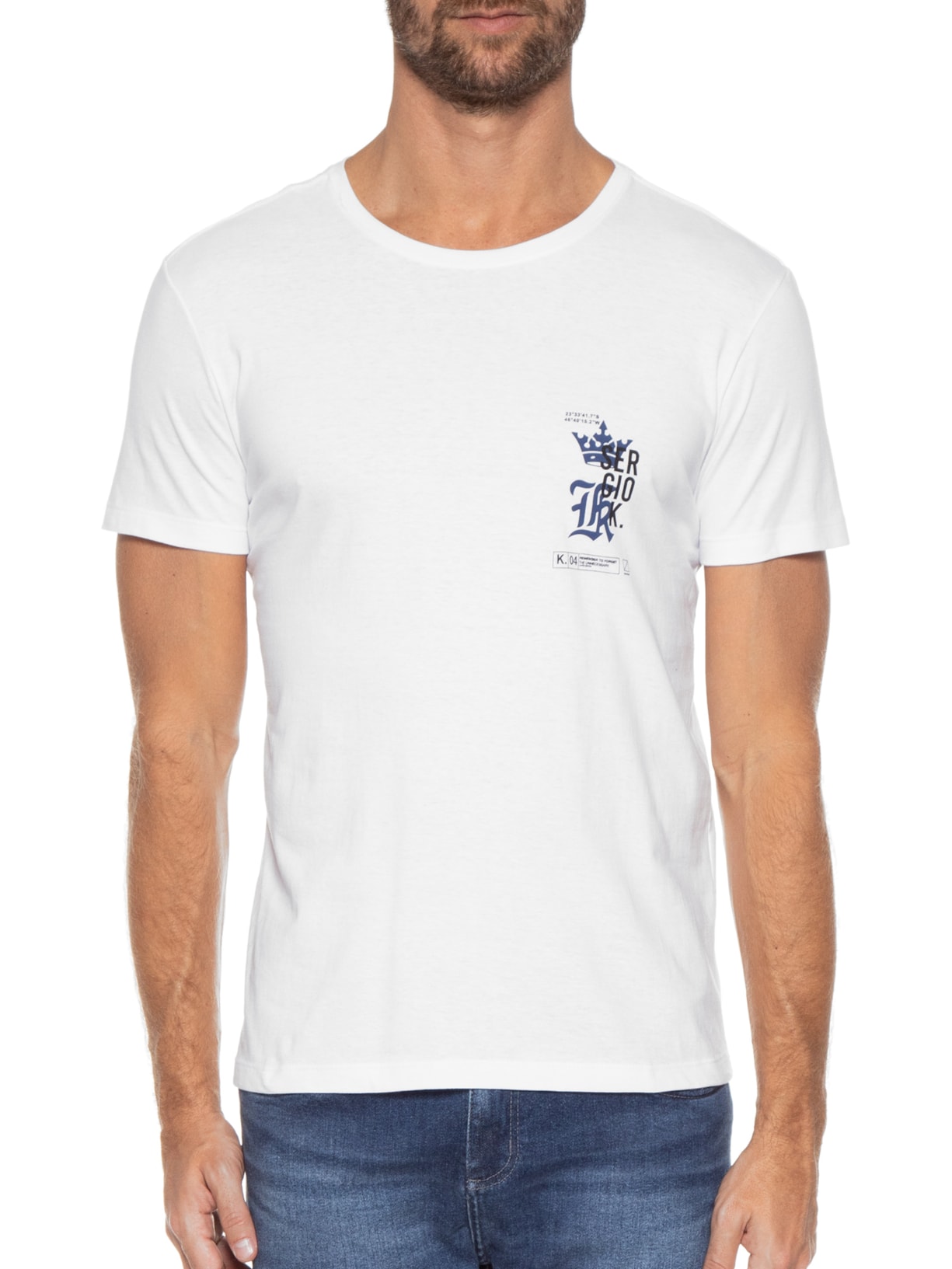 Camiseta Masculina Logo Graphic Peito Branco Sergio K