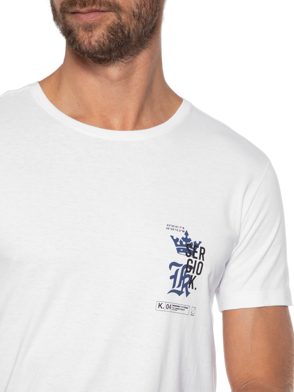 Camiseta Masculina Logo Graphic Peito Branco Sergio K