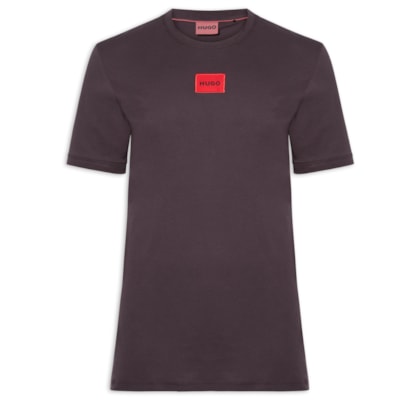 Camiseta Masculina Logo- Label Crew Neck Diragolino - Marrom