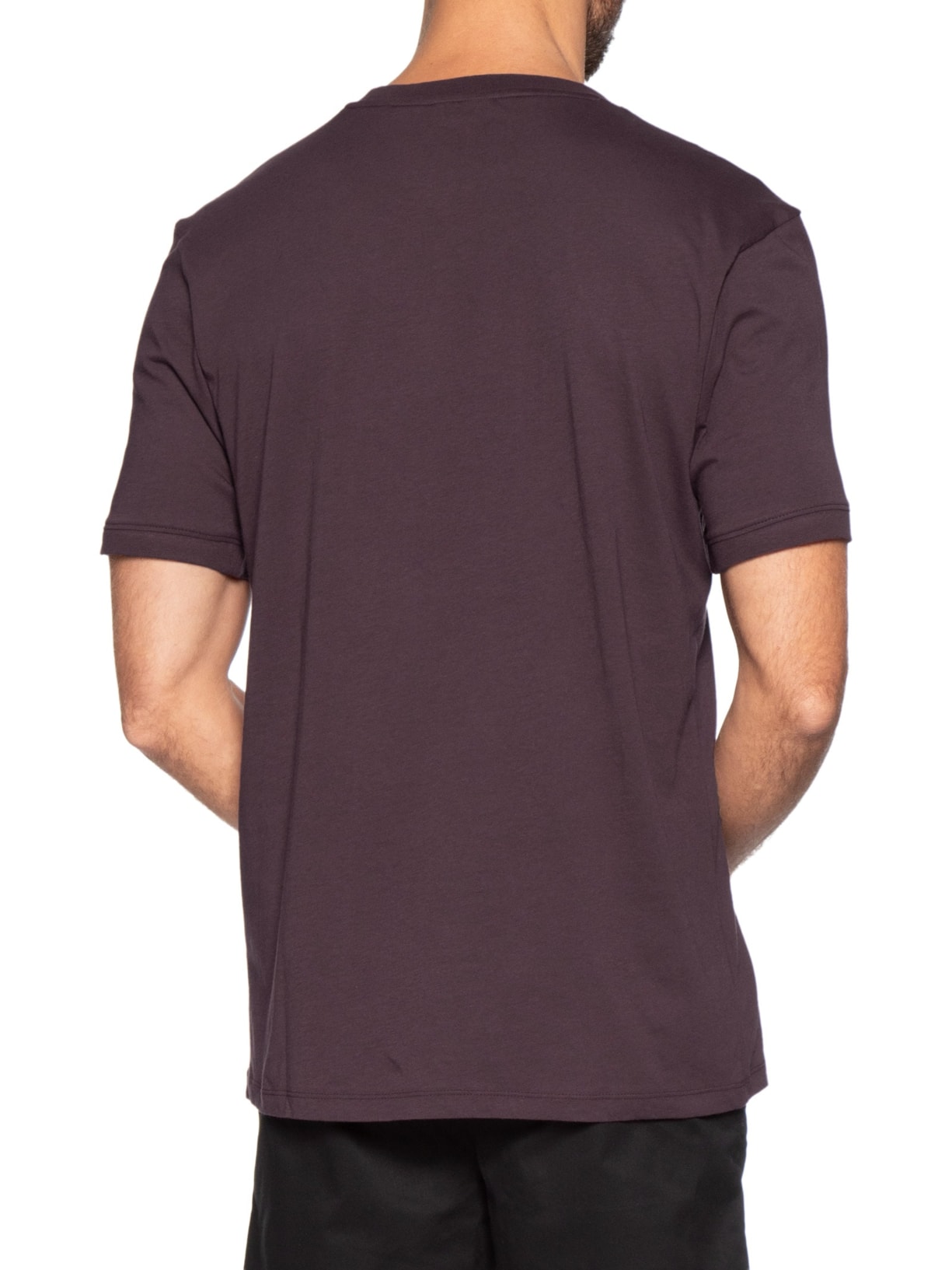 Camiseta Masculina Logo- Label Crew Neck Diragolino Marrom Hugo