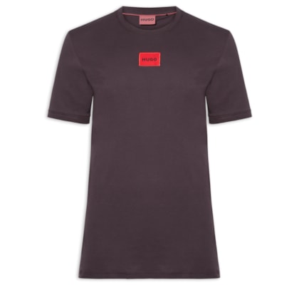 Camiseta Masculina Logo- Label Crew Neck Diragolino - Marrom