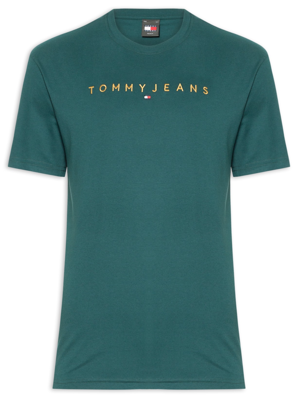 Camiseta Masculina Logo Linear Gold Regular Fit em Algodão - Verde