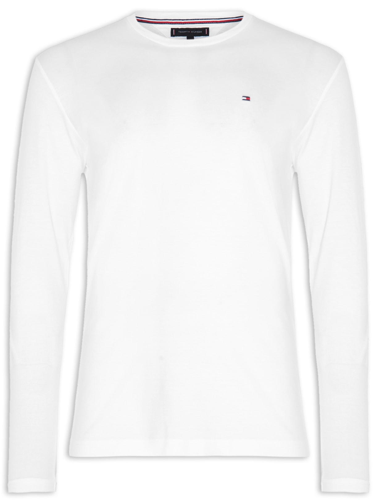 Camiseta Masculina Logo Long Sleeve Tee Branco Tommy Hilfiger