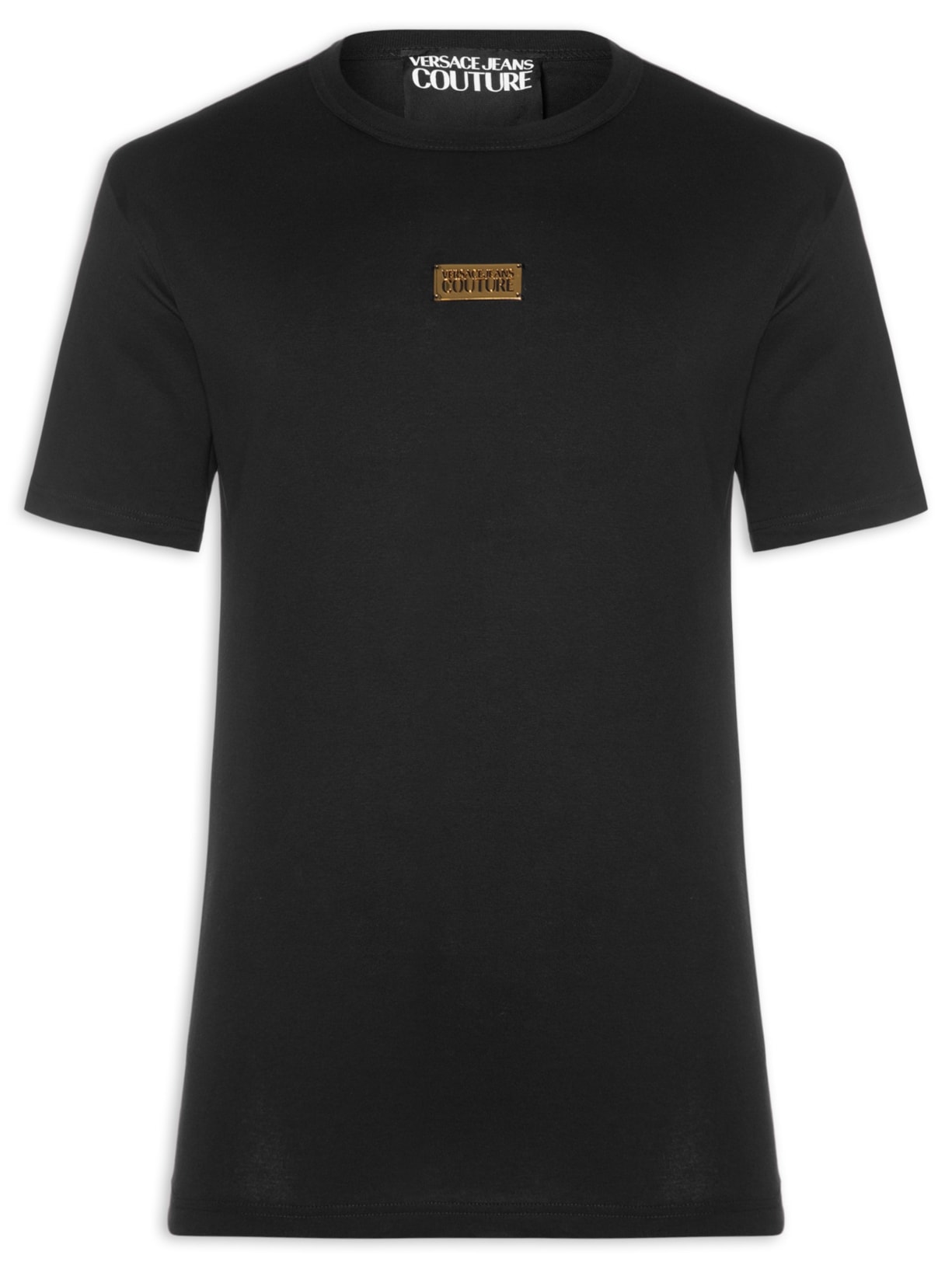 Camiseta Masculina Logo Metal Placket Preto Versace Jeans Couture