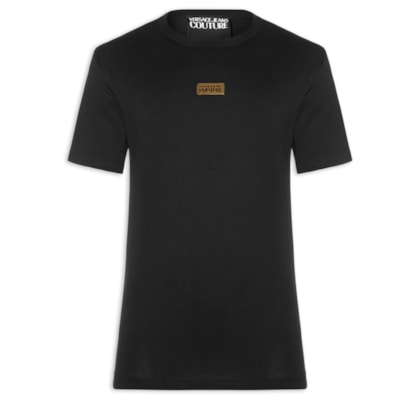 Camiseta Masculina Logo Metal Placket - Preto