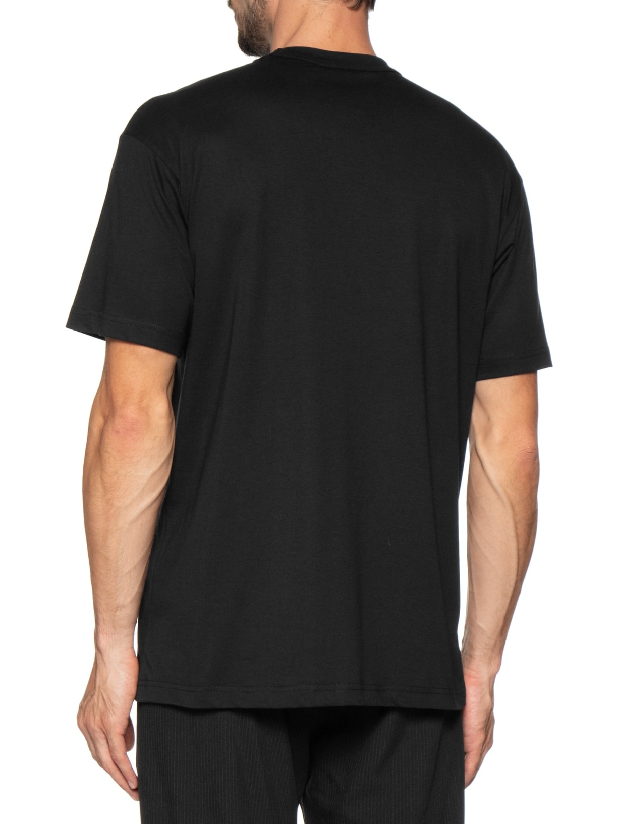 Camiseta Masculina Logo Metal Placket Preto Versace Jeans Couture
