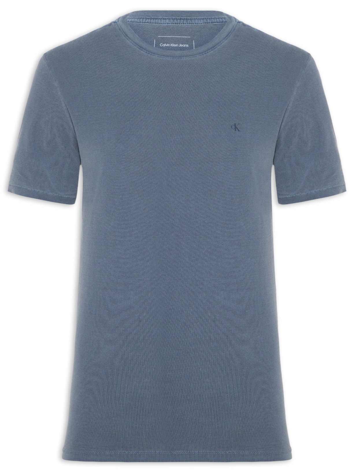 Camiseta Masculina Logo Monograma Pigmento Azul Calvin Klein Jeans