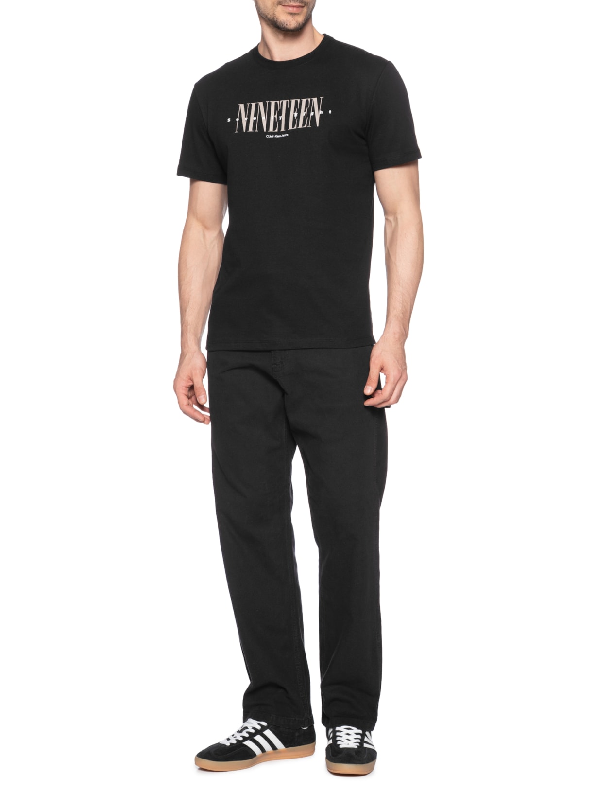 Camiseta Masculina Logo Nineteen Preto Calvin Klein Jeans