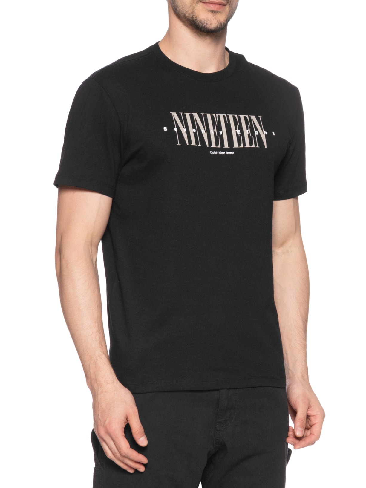 Camiseta Masculina Logo Nineteen Preto Calvin Klein Jeans