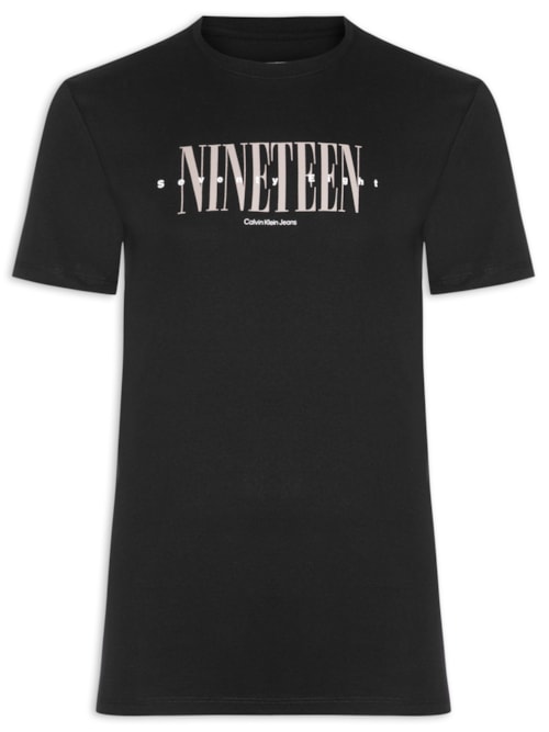 Camiseta Masculina Logo Nineteen - Preto