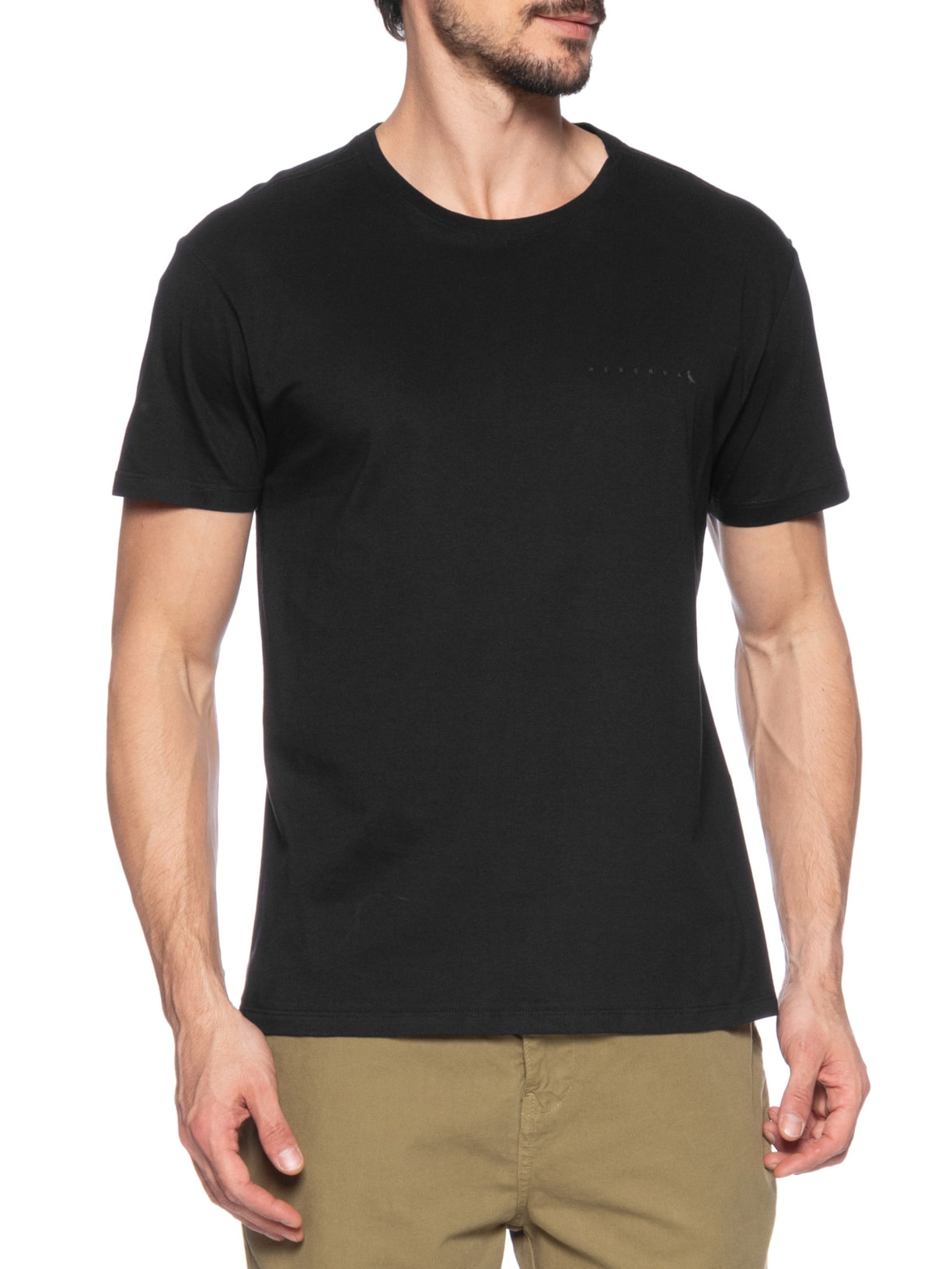 Camiseta Masculina Logo Preto Preto Reserva