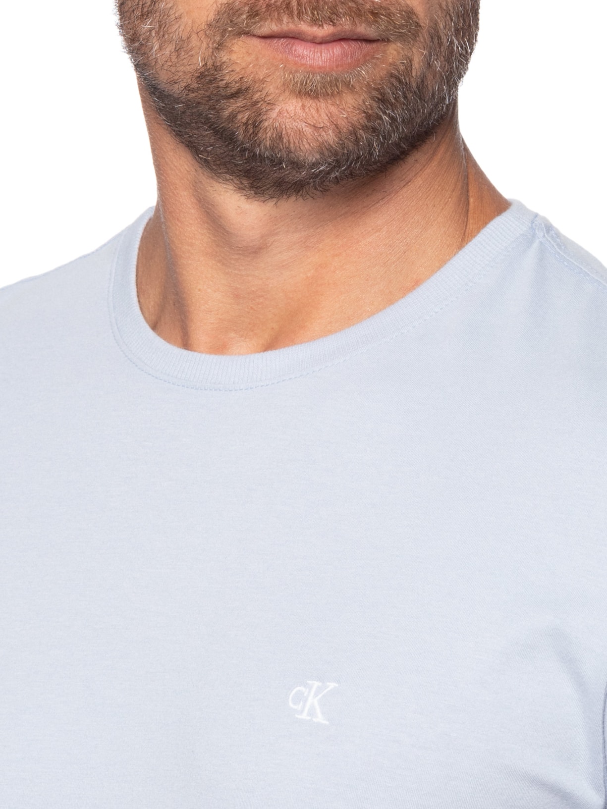 Camiseta Masculina Logo Serif Font Azul Calvin Klein Jeans