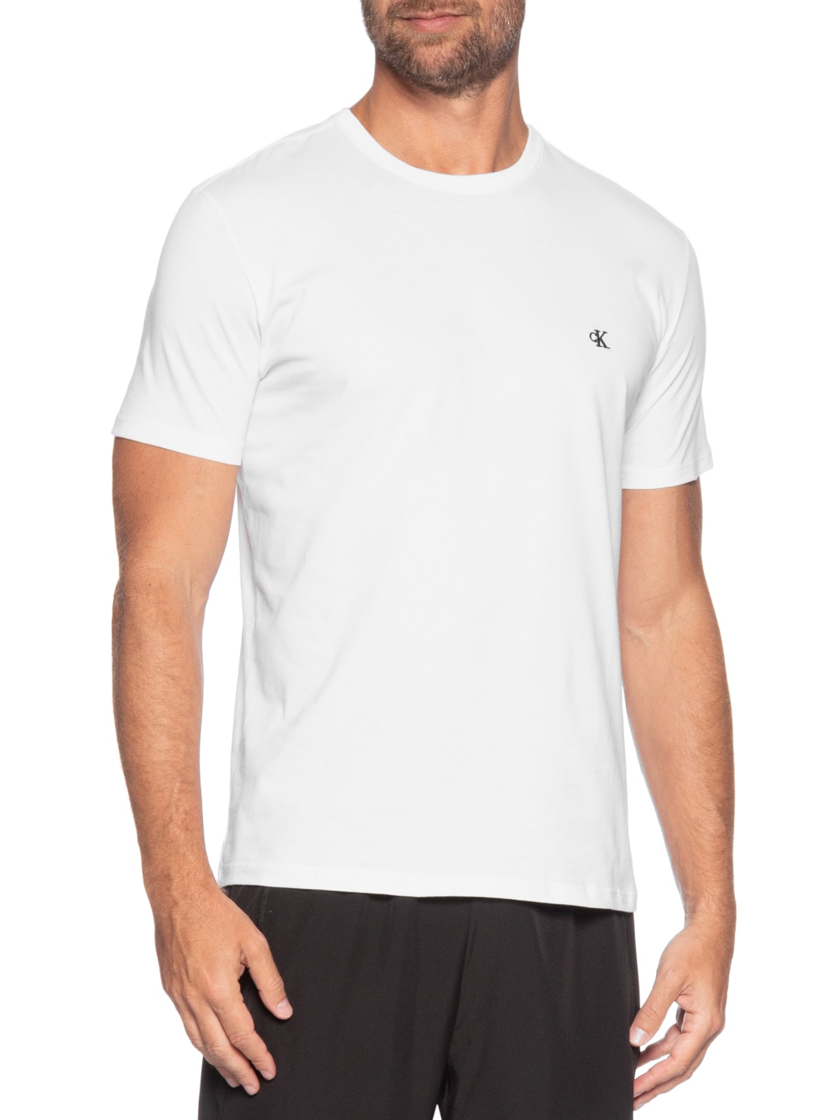 Camiseta Masculina Logo Serif Font Branco Calvin Klein Jeans