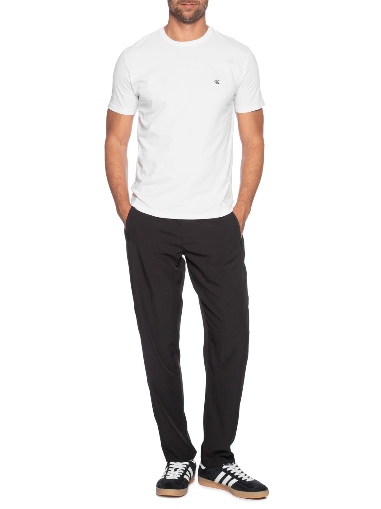Camiseta Masculina Logo Serif Font Branco Calvin Klein Jeans