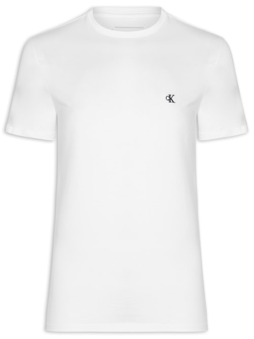 Camiseta Masculina Logo Serif Font - Branco