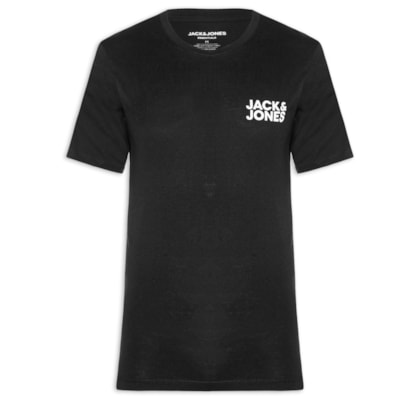 Camiseta Masculina Logo Slim Fit Em Algodão - Preto