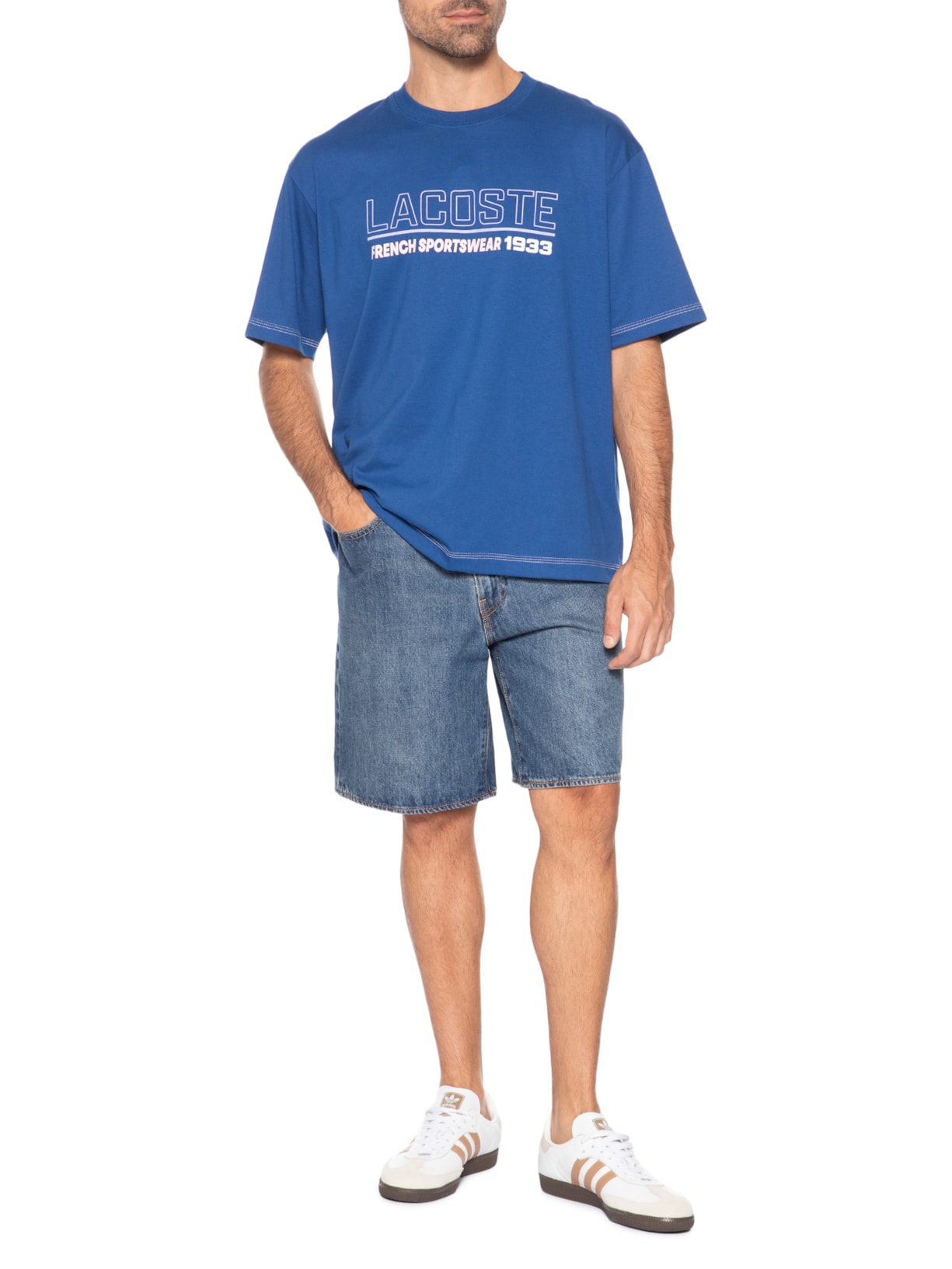 Camiseta Masculina Loose Fit 1933 Azul Lacoste