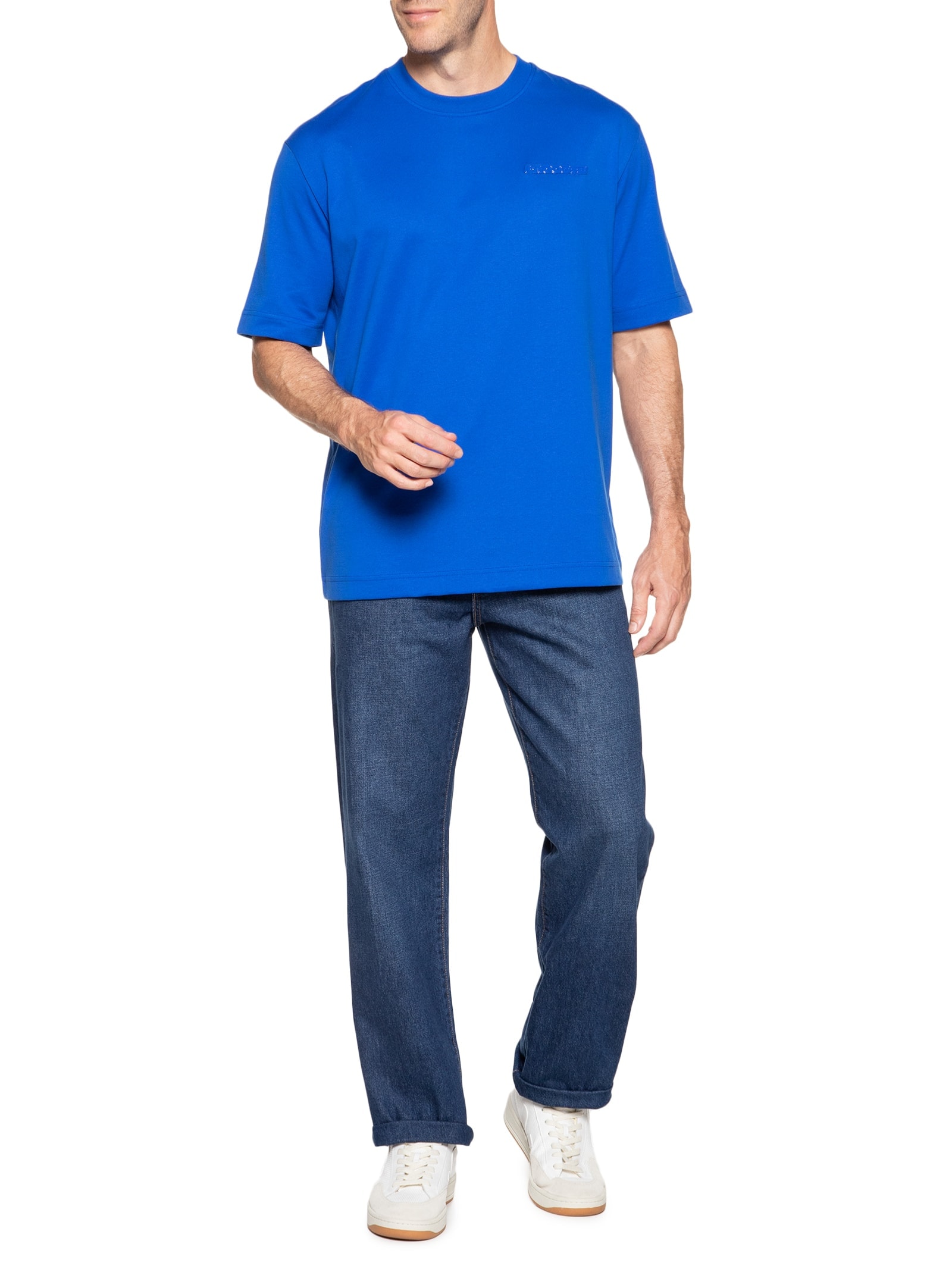 Lacoste - Camiseta Masculina Loose Fit Crocodilo Monocromático Em