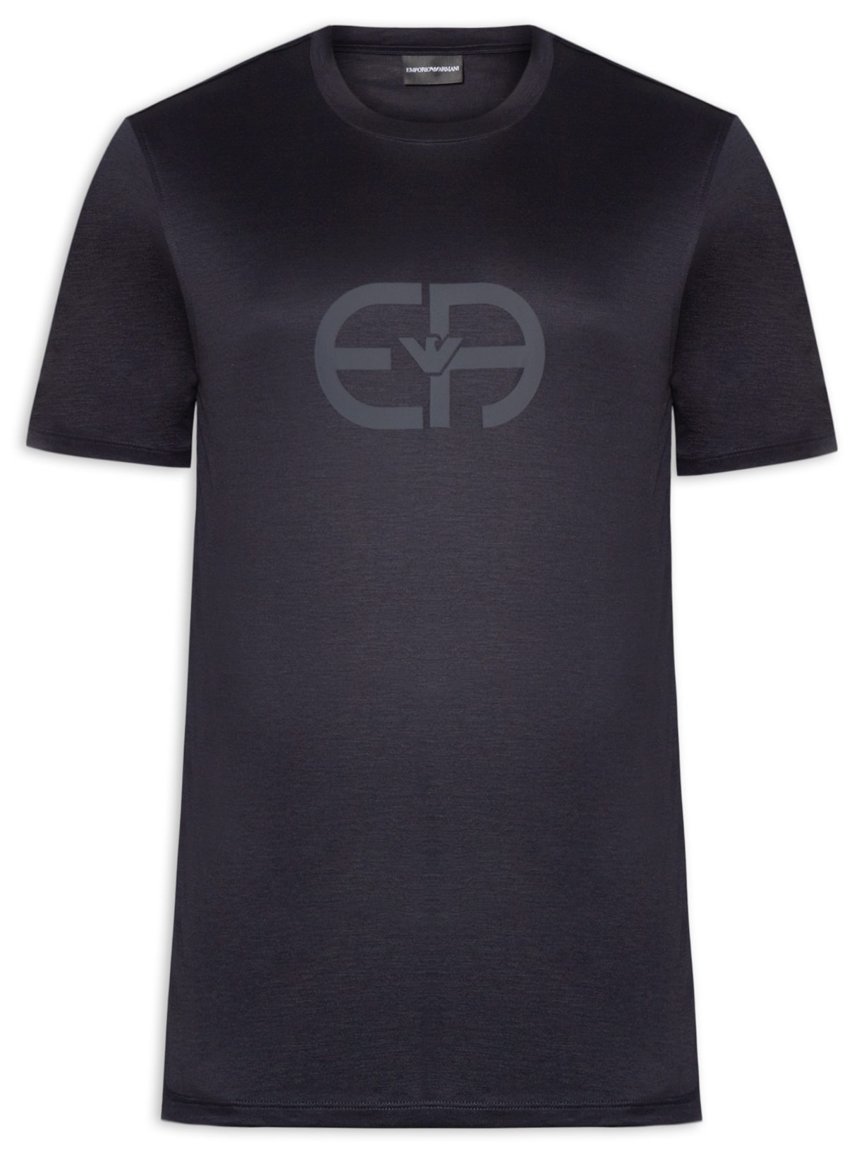 Camiseta Masculina Lyocell-Blend Jersey With EA Logo Print Azul Emporio Armani
