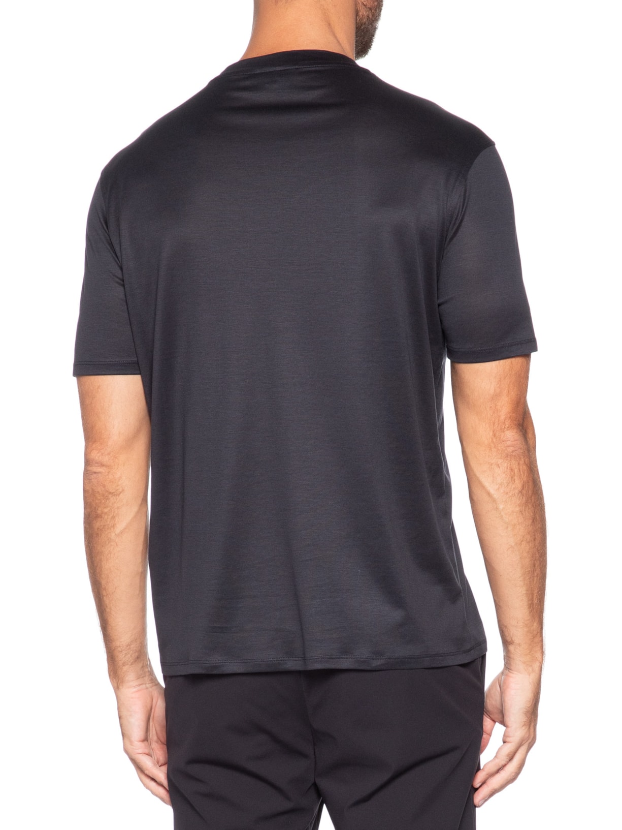 Camiseta Masculina Lyocell-Blend Jersey With EA Logo Print Azul Emporio Armani