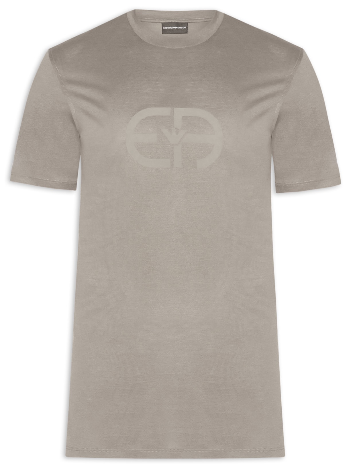 Camiseta Masculina Lyocell-Blend Jersey With EA Logo Print - Cinza