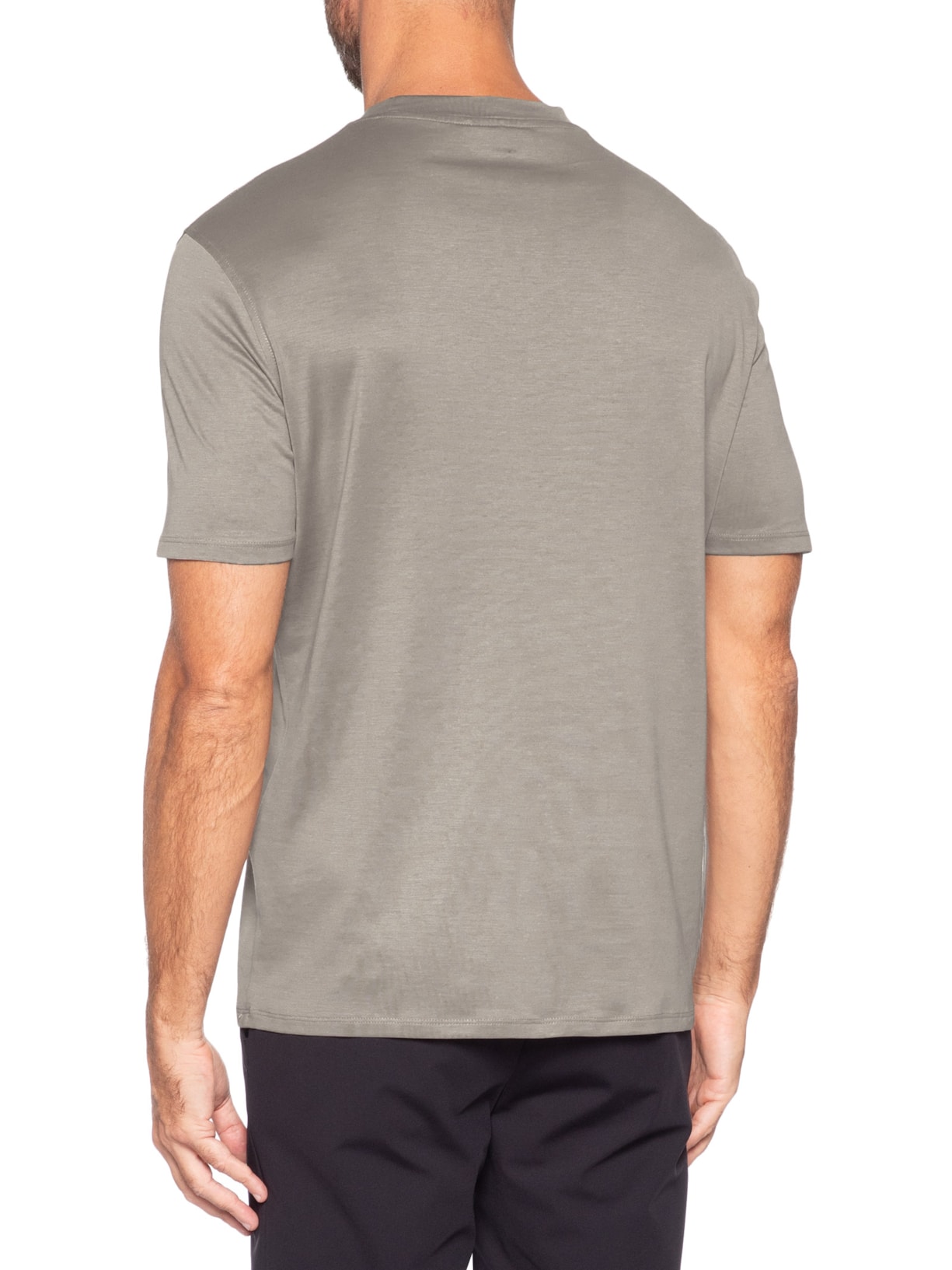 Camiseta Masculina Lyocell-Blend Jersey With EA Logo Print Cinza Emporio Armani