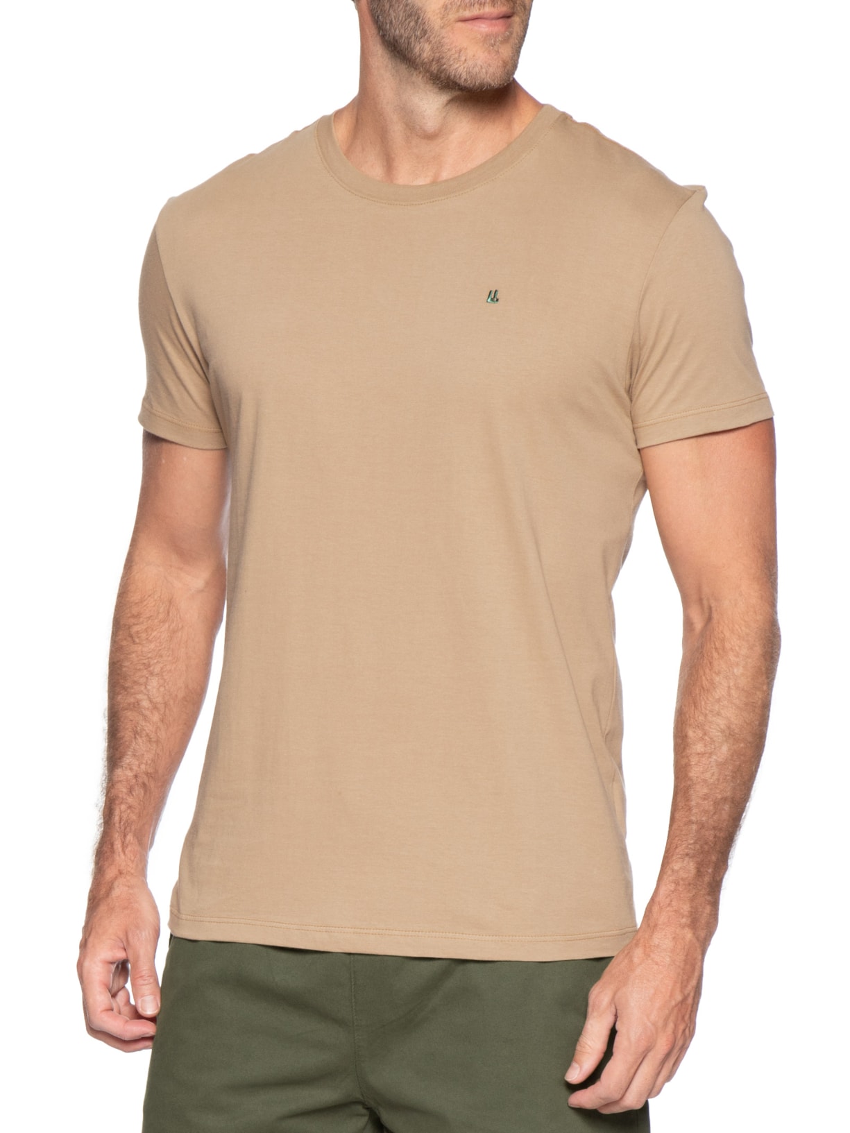 Camiseta Masculina M/M Logo Bege Foxton