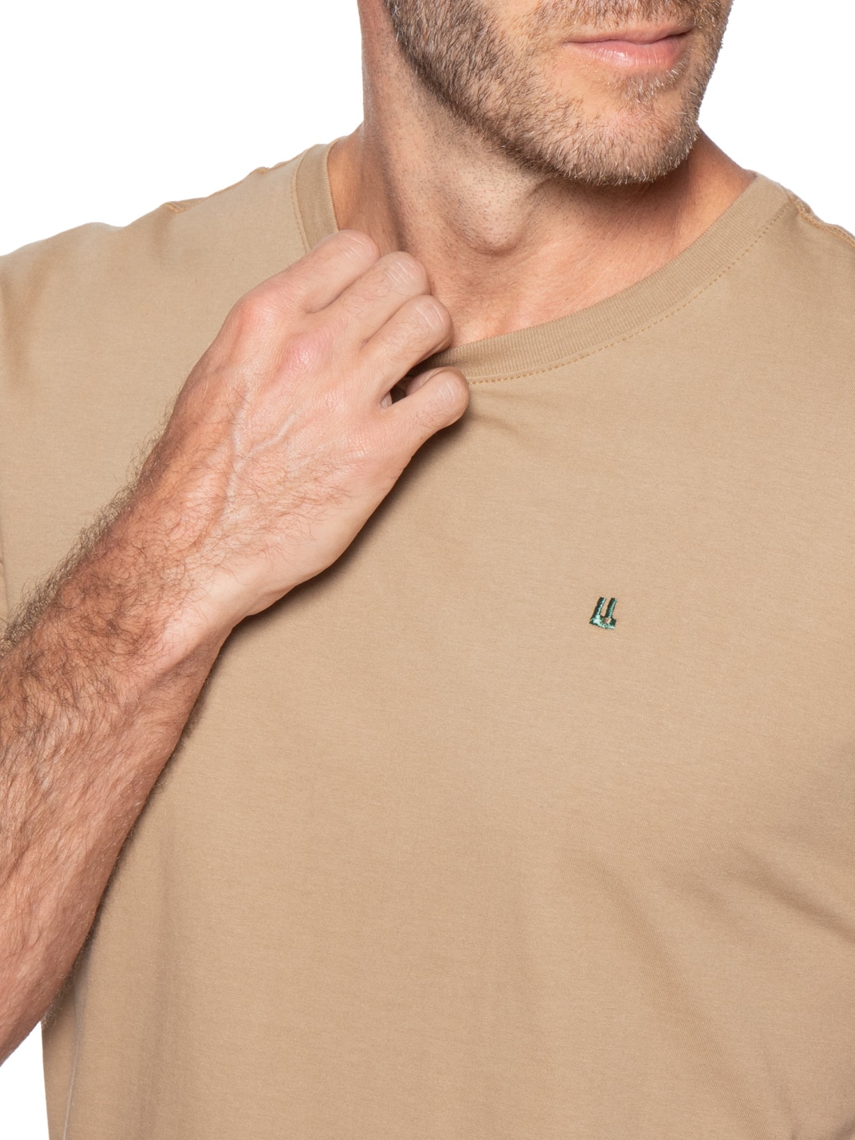 Camiseta Masculina M/M Logo Bege Foxton