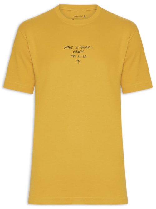 Camiseta Masculina Made In Brazil - Amarelo