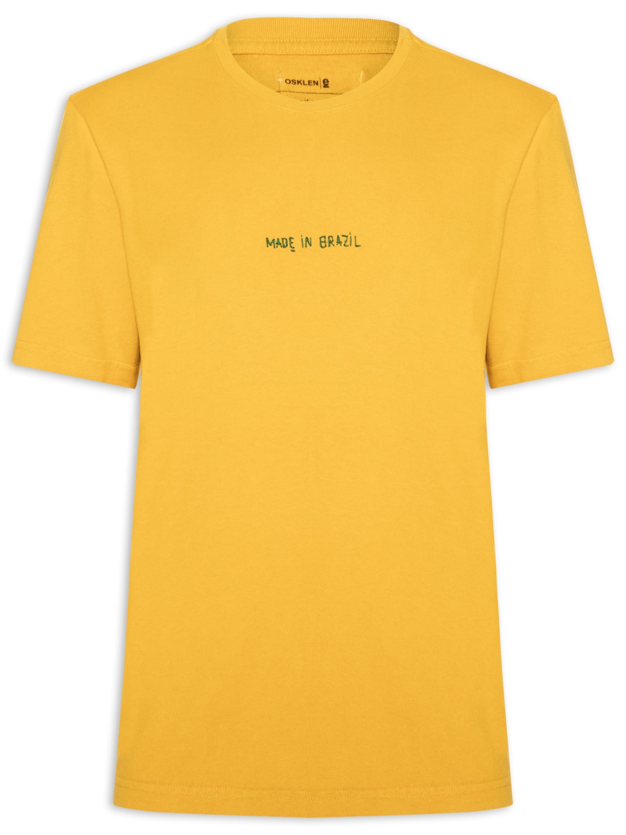Camiseta Masculina Made In Brazil Bordado - Amarelo