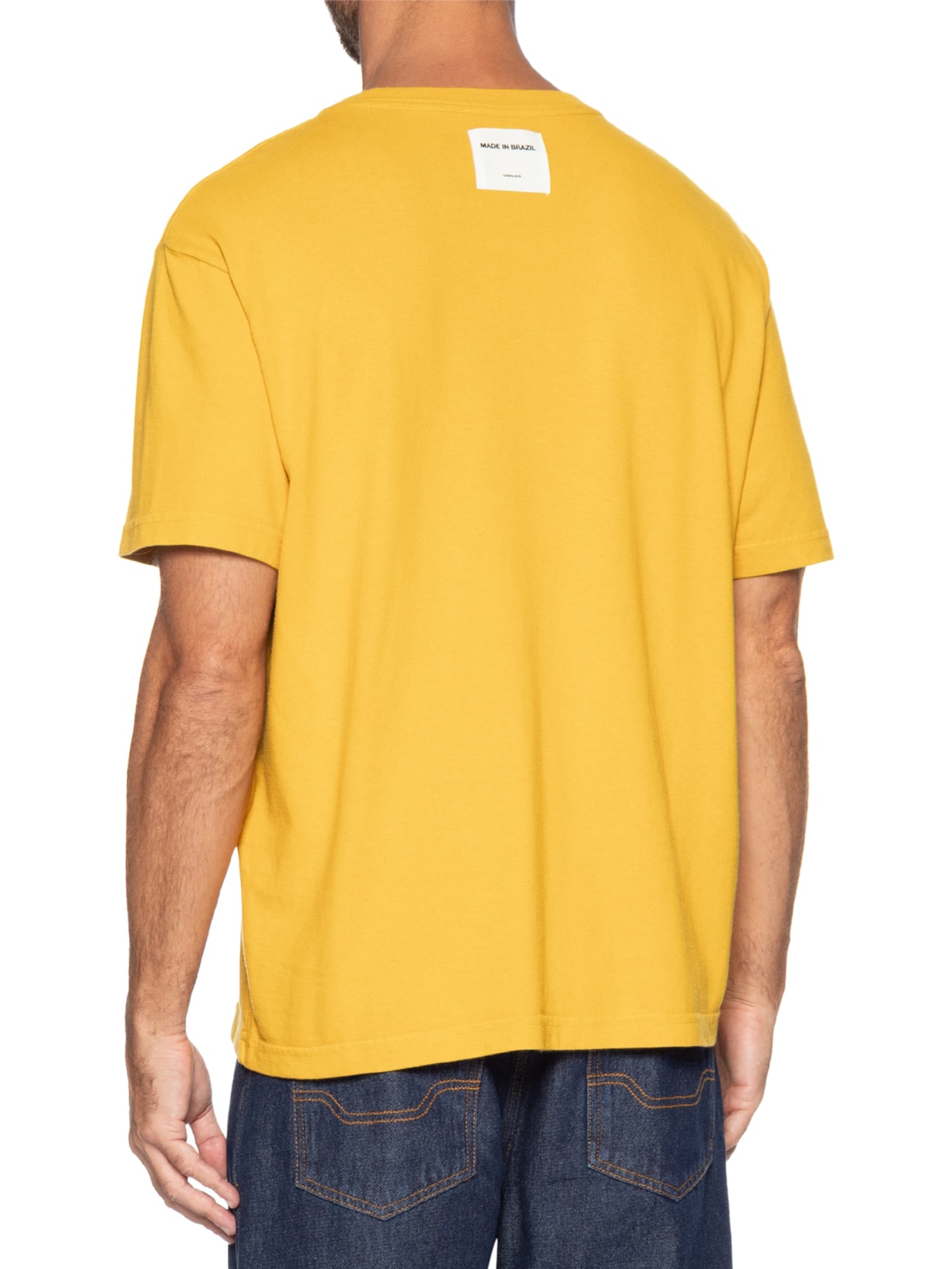 Camiseta Masculina Made In Brazil Bordado Amarelo Osklen