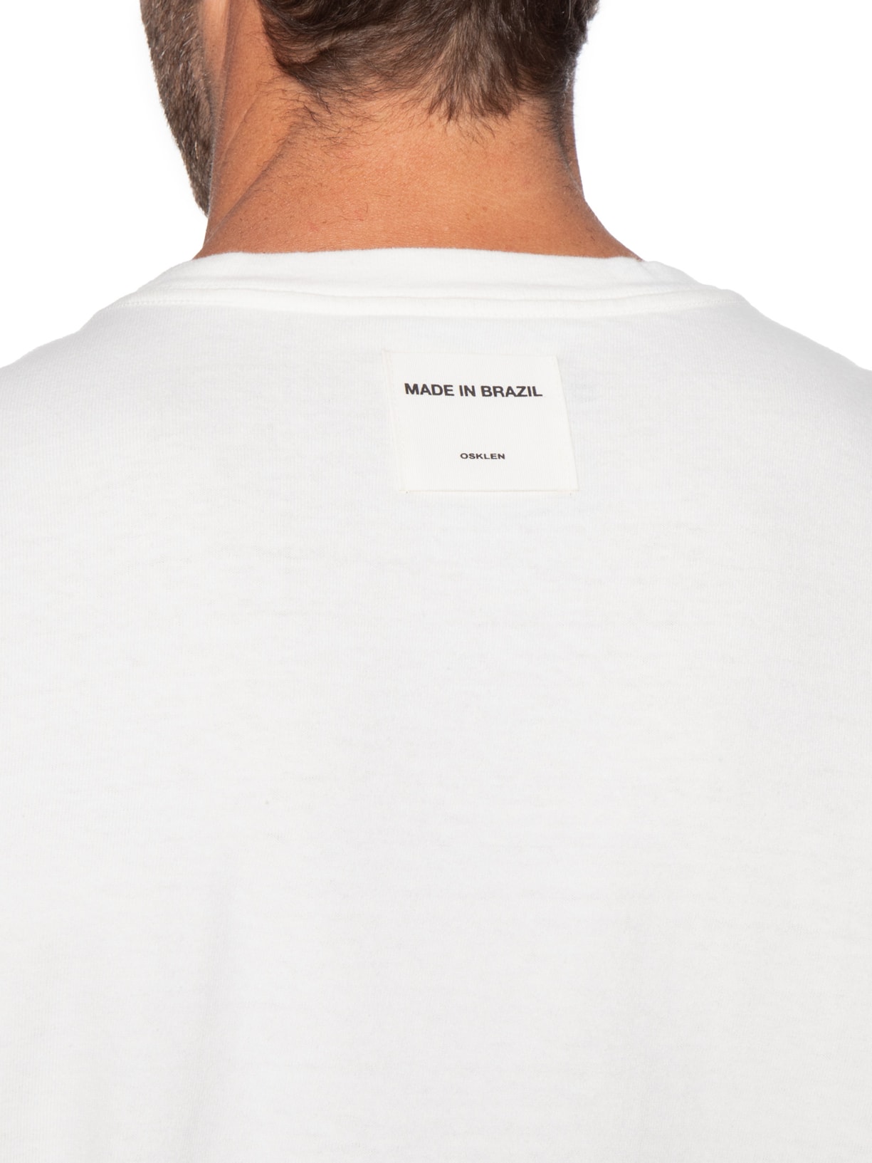 Camiseta Masculina Made In Brazil Bordado Branco Osklen