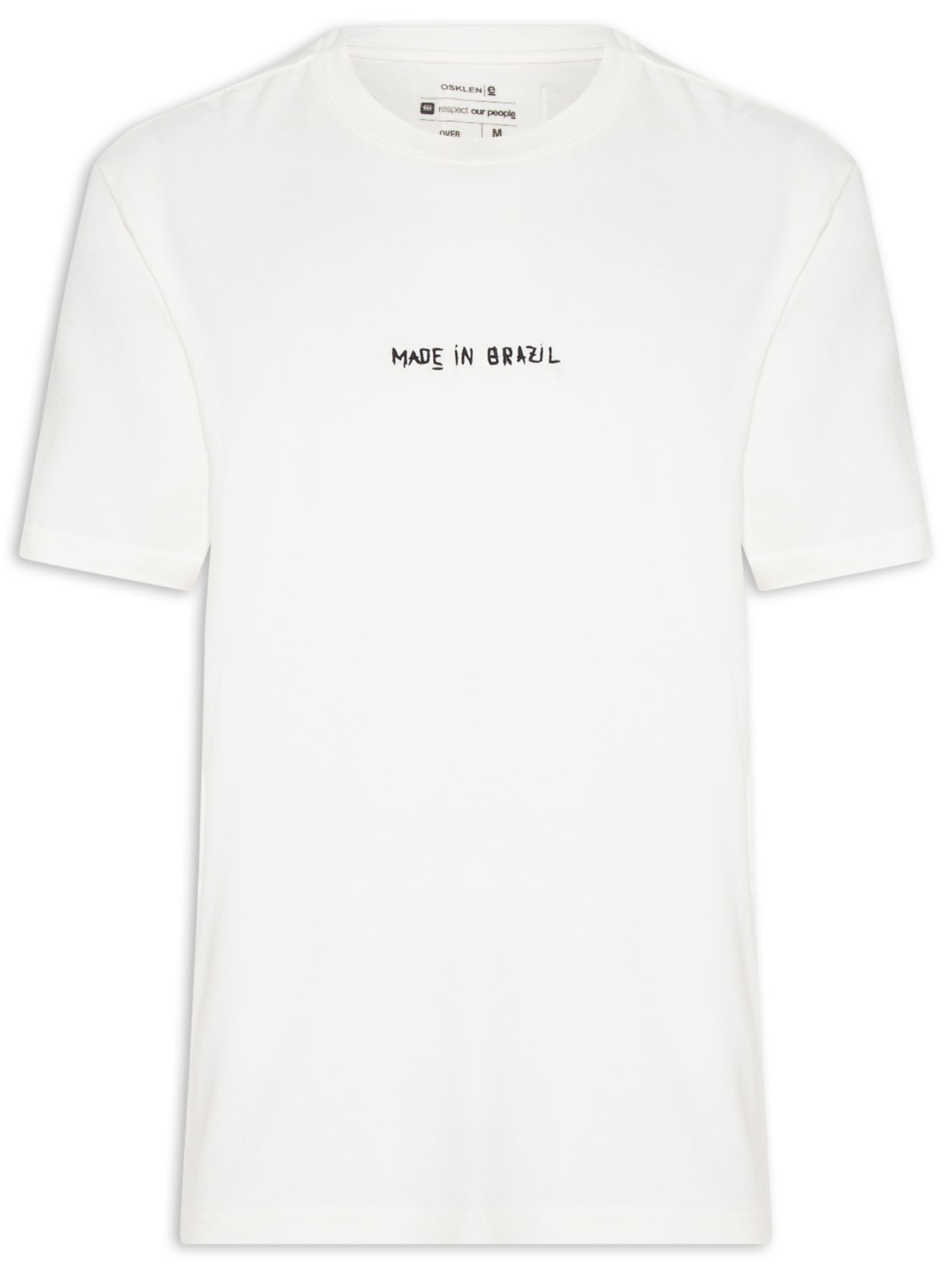 Camiseta Masculina Made In Brazil Bordado – Branco
