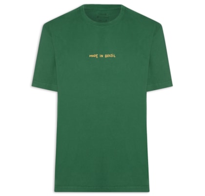 Camiseta Masculina Made In Brazil Bordado – Verde