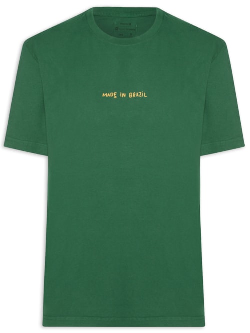 Camiseta Masculina Made In Brazil Bordado – Verde