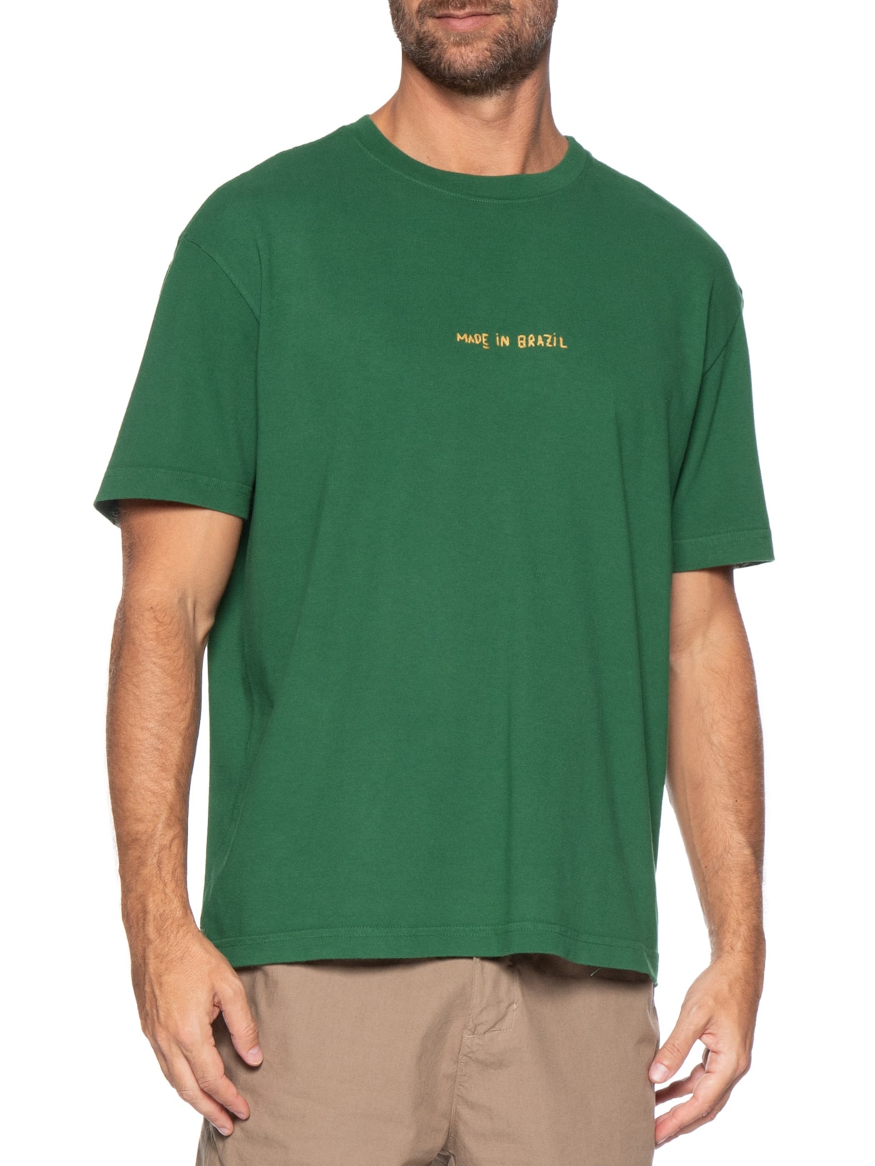 Camiseta Masculina Made In Brazil Bordado – Verde Osklen