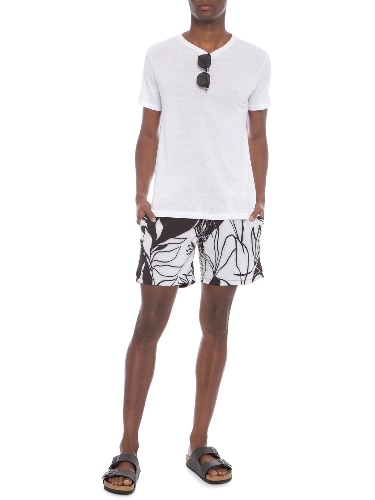 Camiseta Masculina Maga Curta Light E-Basics II Branco Osklen