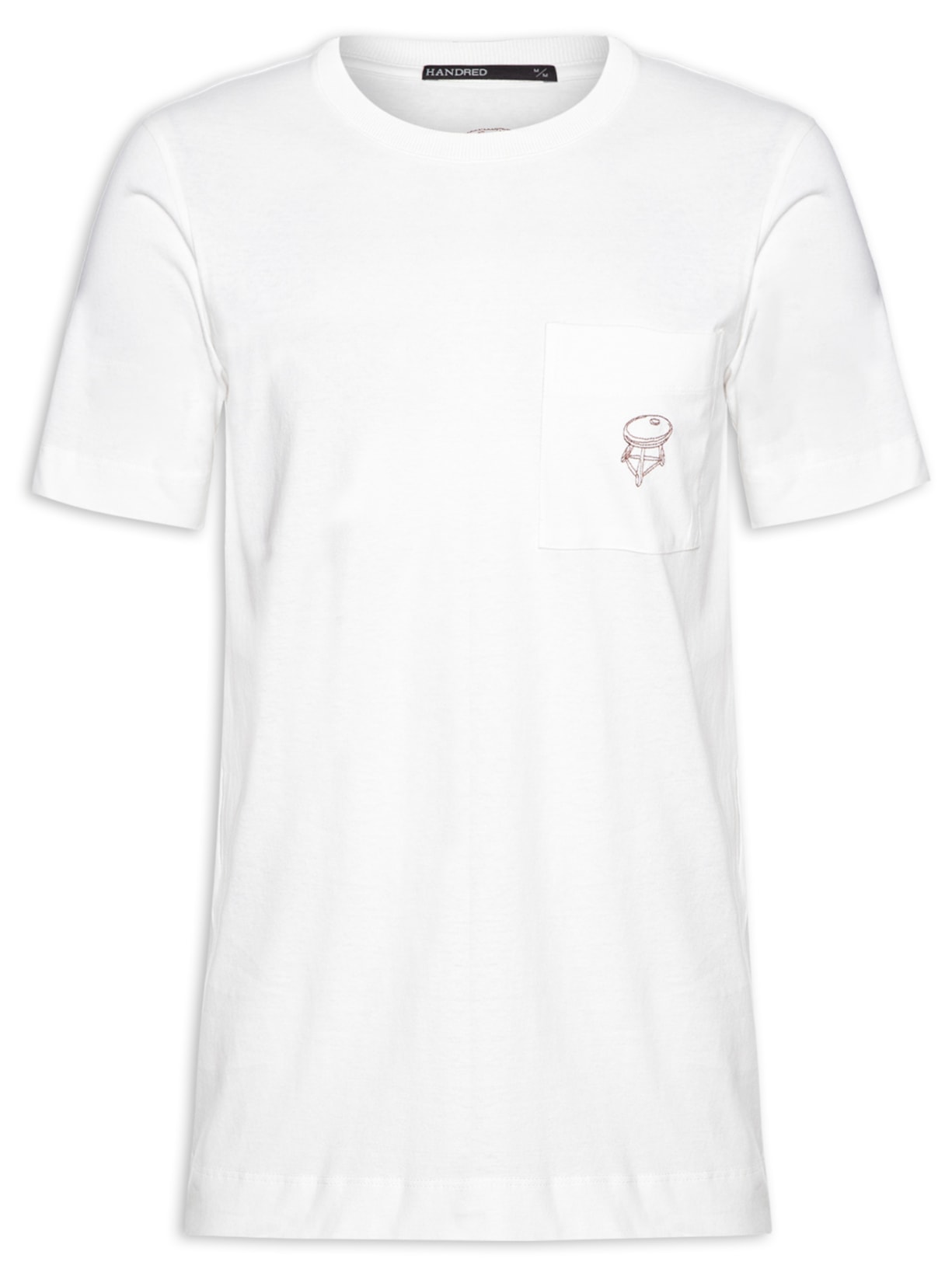 Camiseta Masculina Malha Algodão Bordado Mocho - Off White