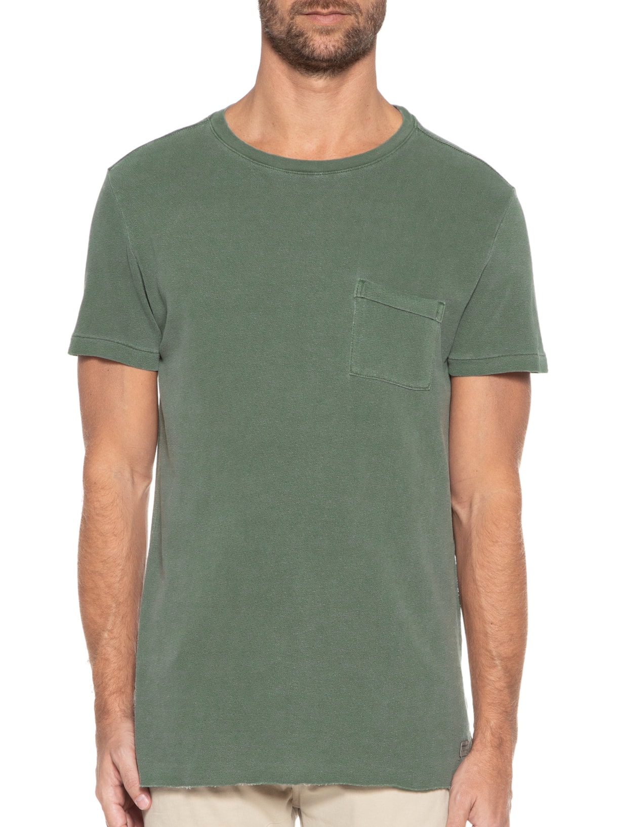 Camiseta Masculina Malha Crepe Shala Verde Armadillo
