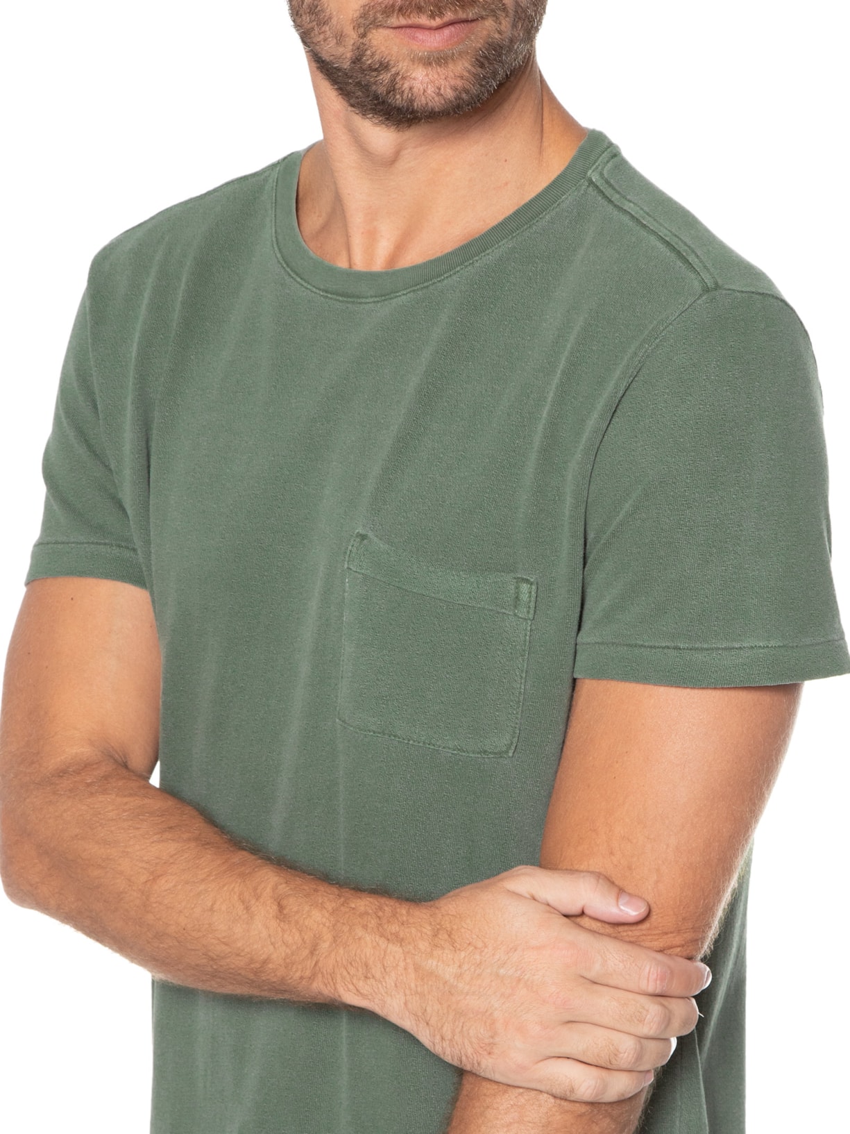Camiseta Masculina Malha Crepe Shala Verde Armadillo