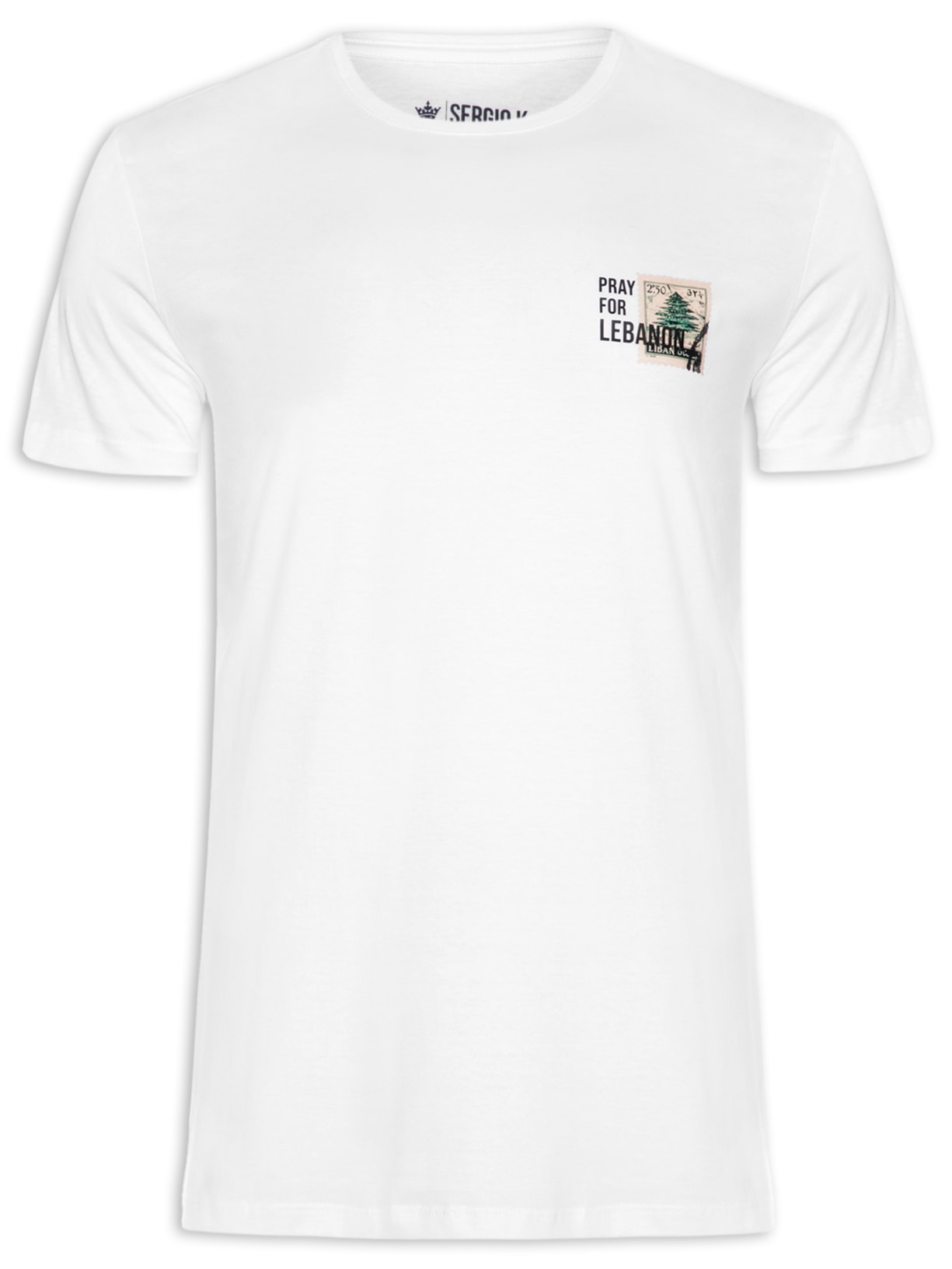 Camiseta Masculina Malha Estampa Lebanon Stamp - Branco