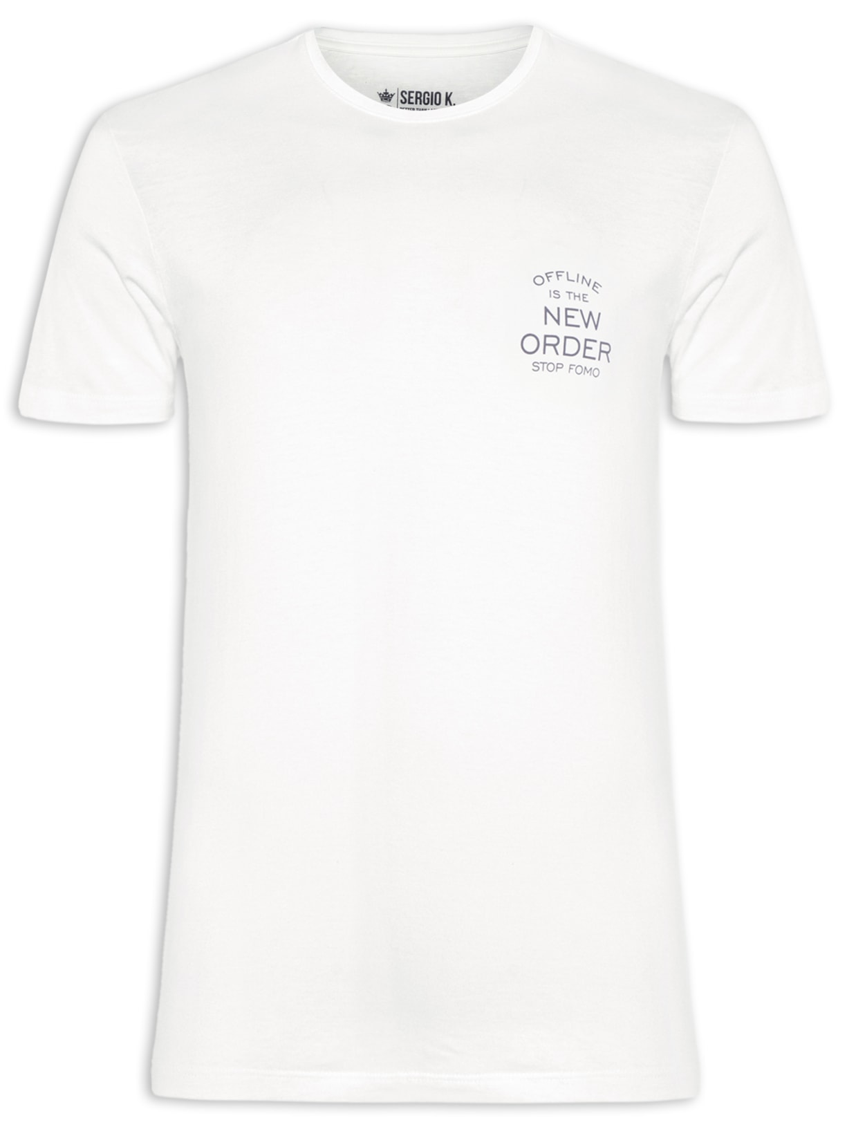 Camiseta Masculina Malha Estampa Offline New Order - Off White