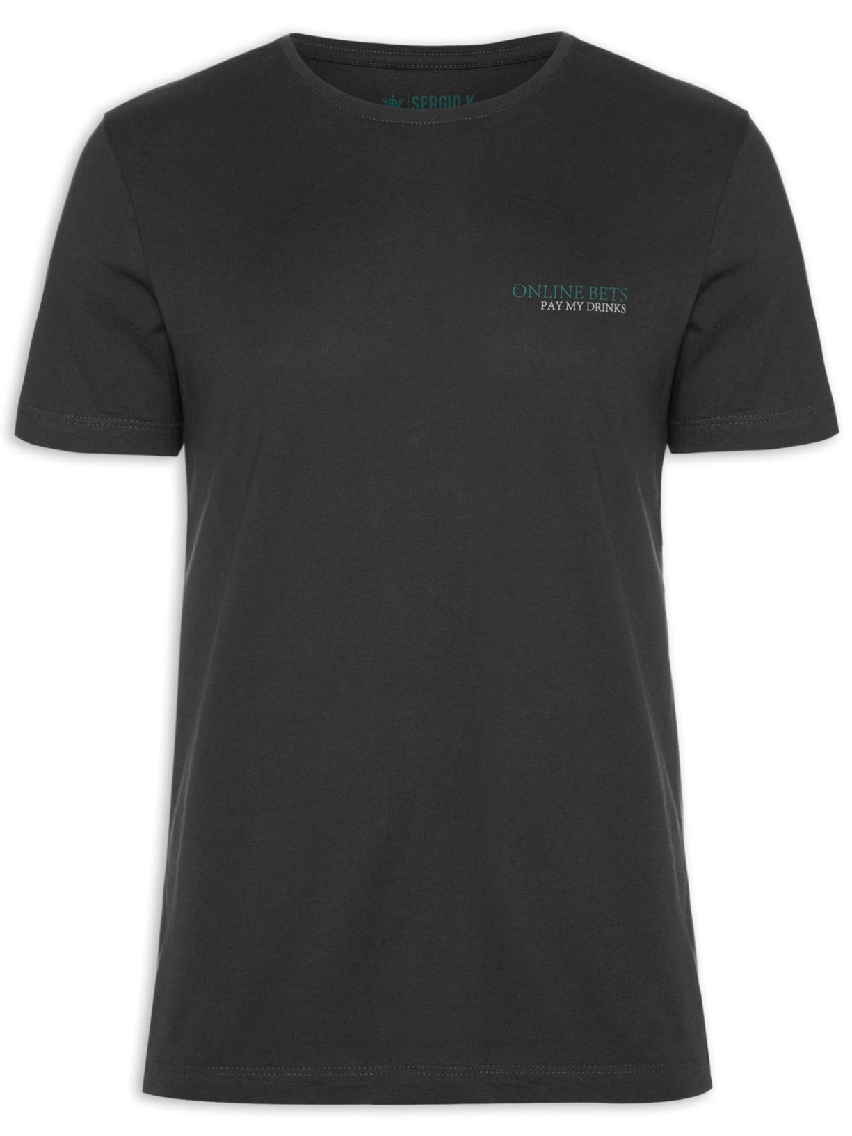 Camiseta Masculina Malha Estampa Online Bets - Preto