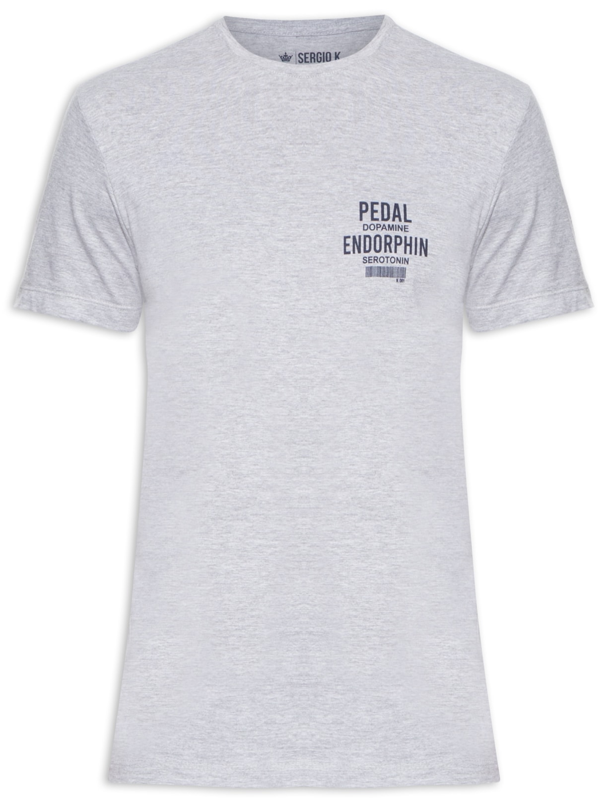 Camiseta Masculina Malha Estampa Pedal & Endorphin - Cinza