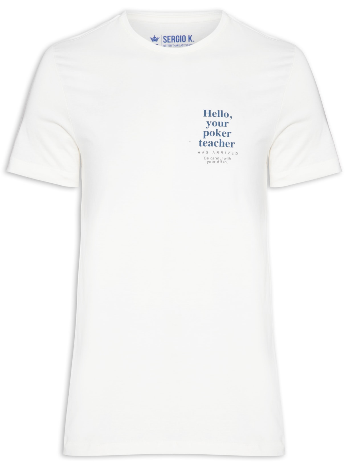 Camiseta Masculina Malha Estampa Poker Teacher - Branco